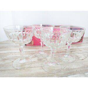 Lady Victoria Chantelle Champagne Glasses Set of 4 Vintage Fine Crystal Stemware